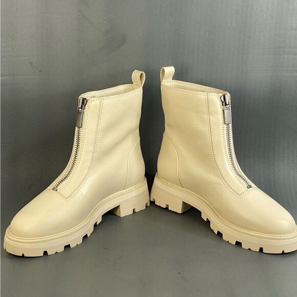 Gianni Bini x Nastia Liukin Bowery Leather Zip-Up Lug Sole Booties womens 6 - Picture 5 of 9